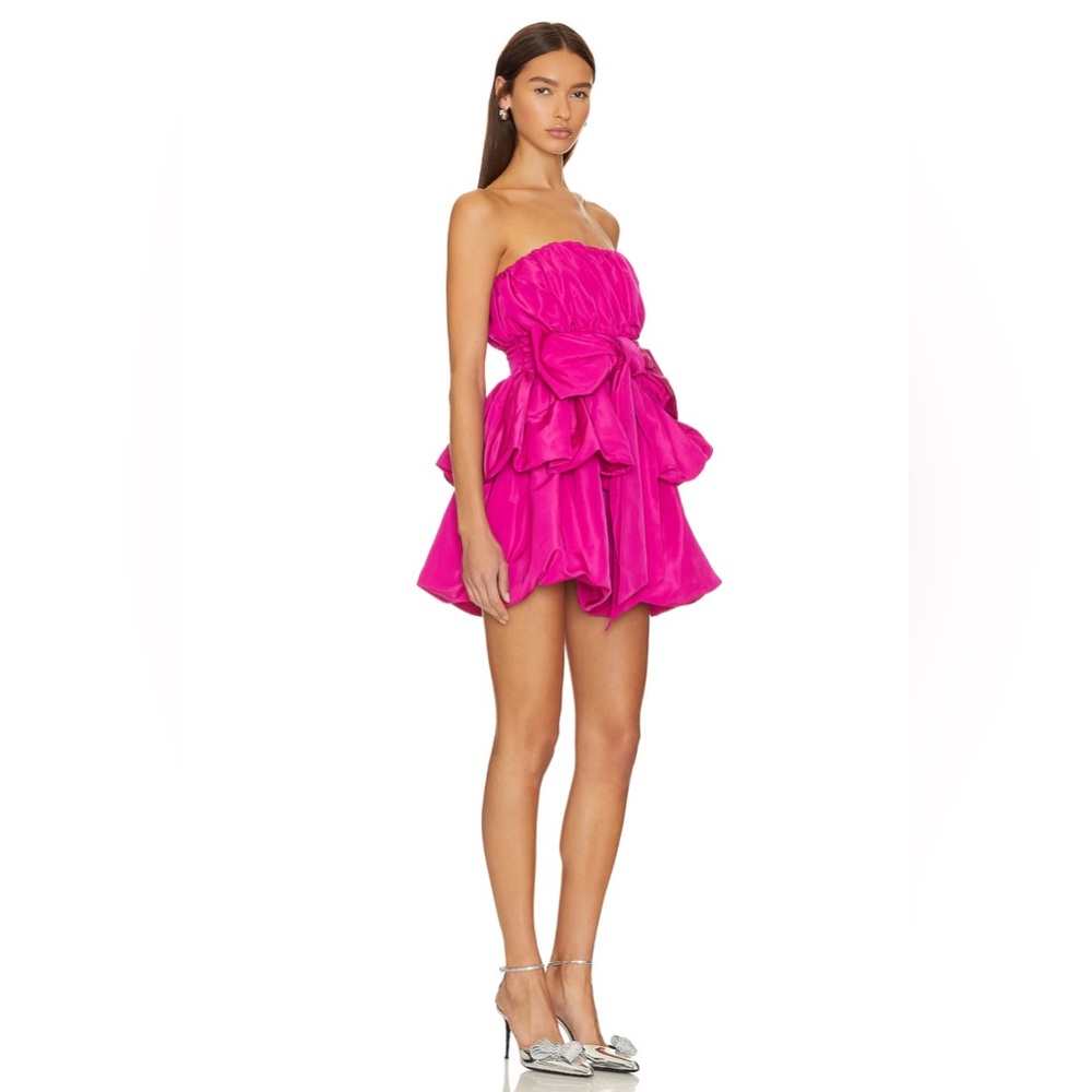 LoveShackFancy Gallant Dress in Fuschia Red